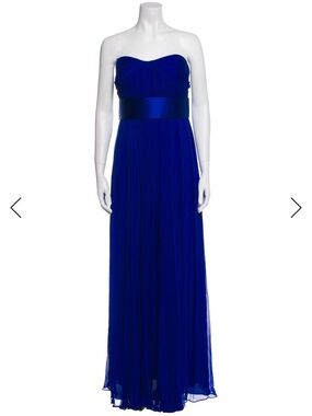 Marchesa Strapless Cobalt Blue Evening Gown size 12